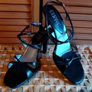 Franco Sarto Addie Black Kidskin Strappy Sandal Size 9.5